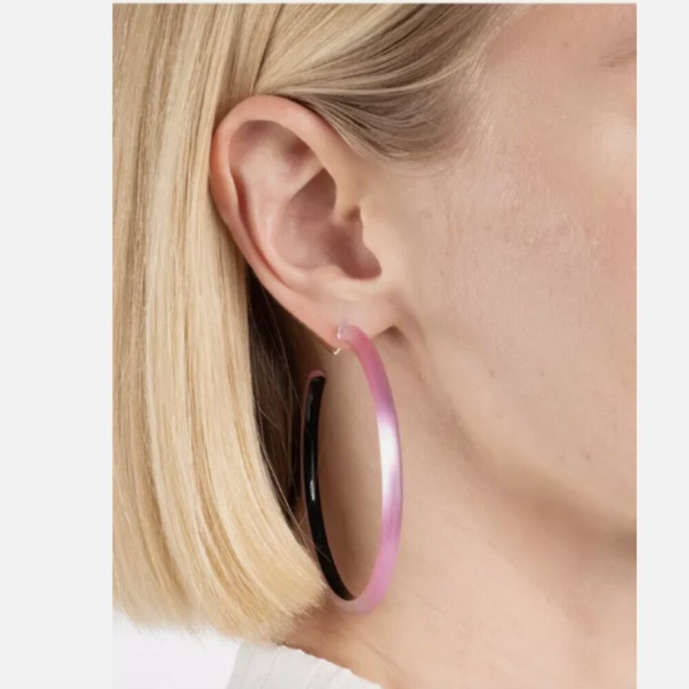 Alexis Bittar | Large Skinny Lucite Hoop Earring (Peony)